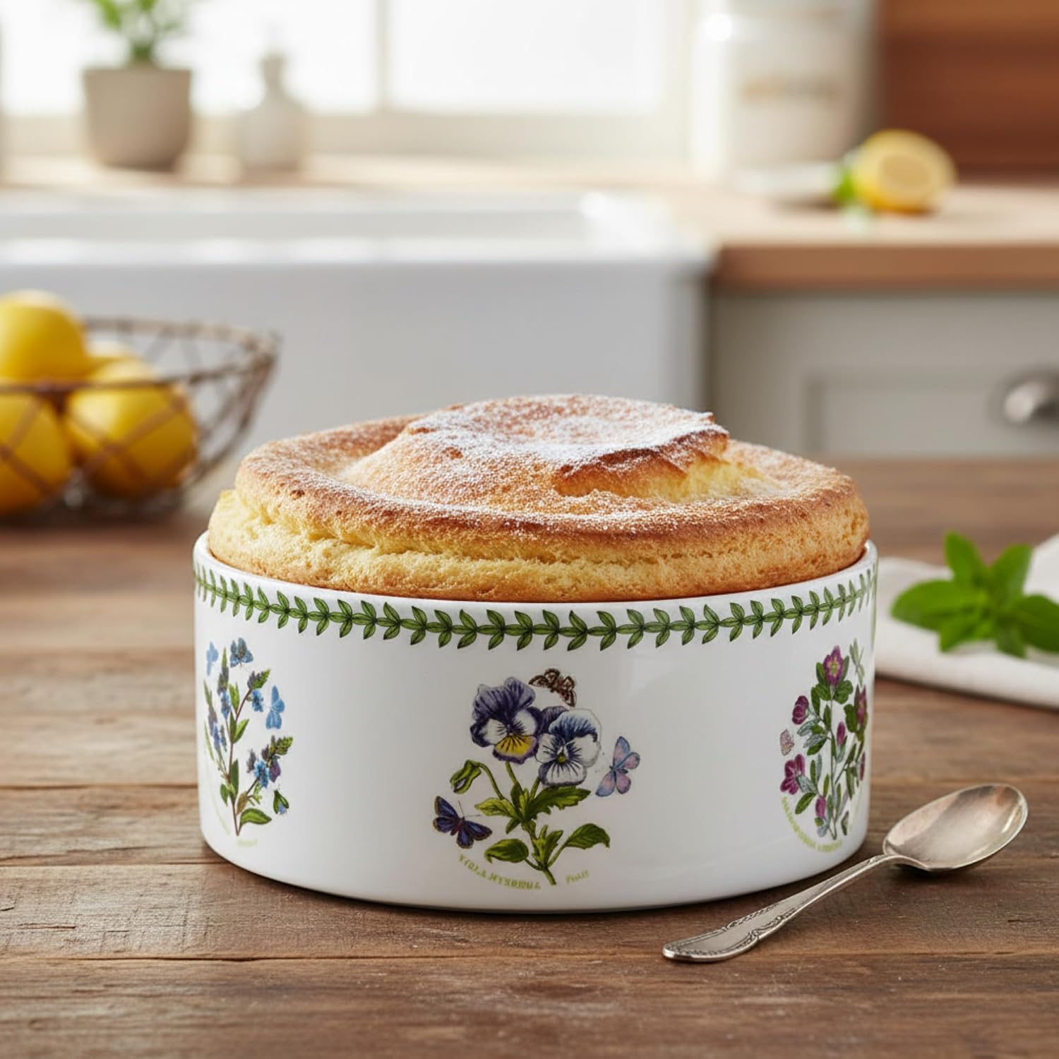 Portmeirion Botanic Garden 8-inch Soufflé Dish - Assorted Florals Motif